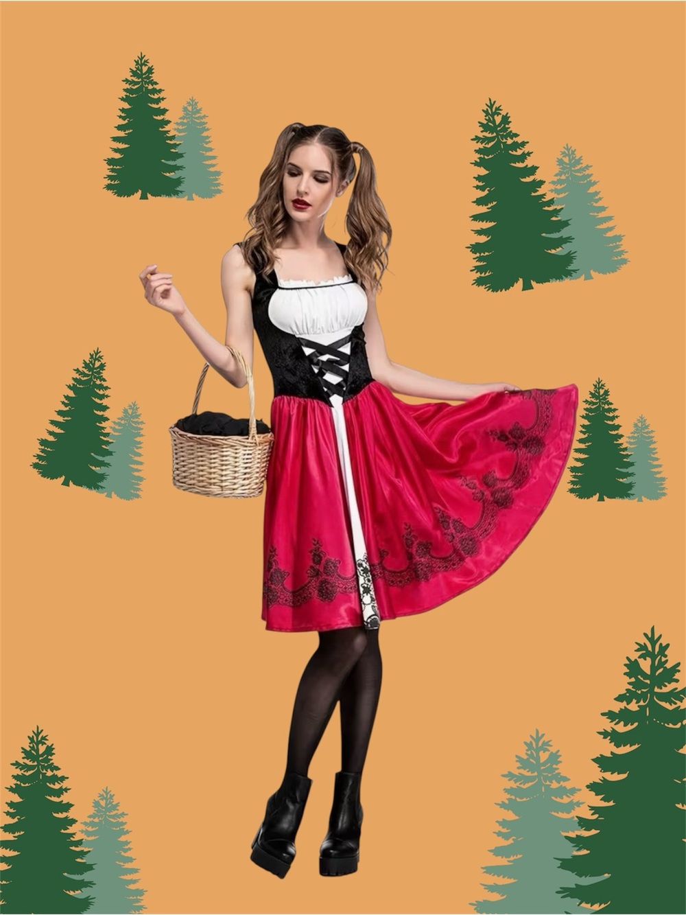 LITTLE RED RIDING HOOD | Halloween Costume | Women’s Size M - Picture 4 of 17